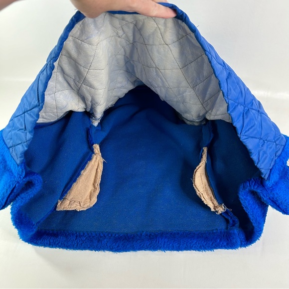 Vintage Sears Winter Faux Fur Coat Blue Child's Kid's Size 3 MISSING One Button - Picture 6 of 16